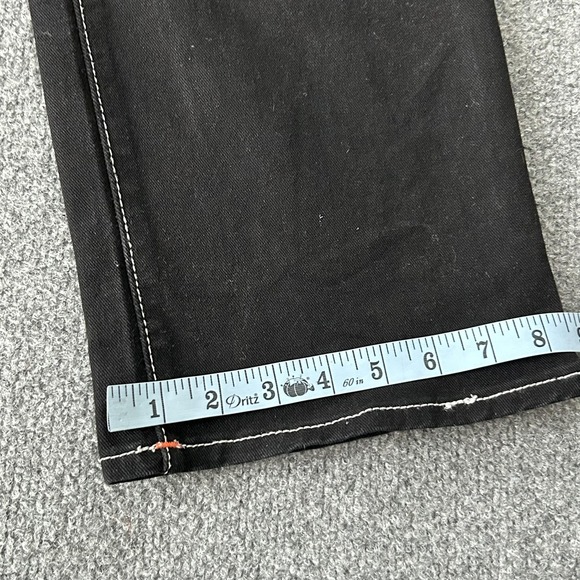 True Religion Ricky Relaxed Straight Jeans Mens 34x34 Black Contrast Stitch - Picture 13 of 15
